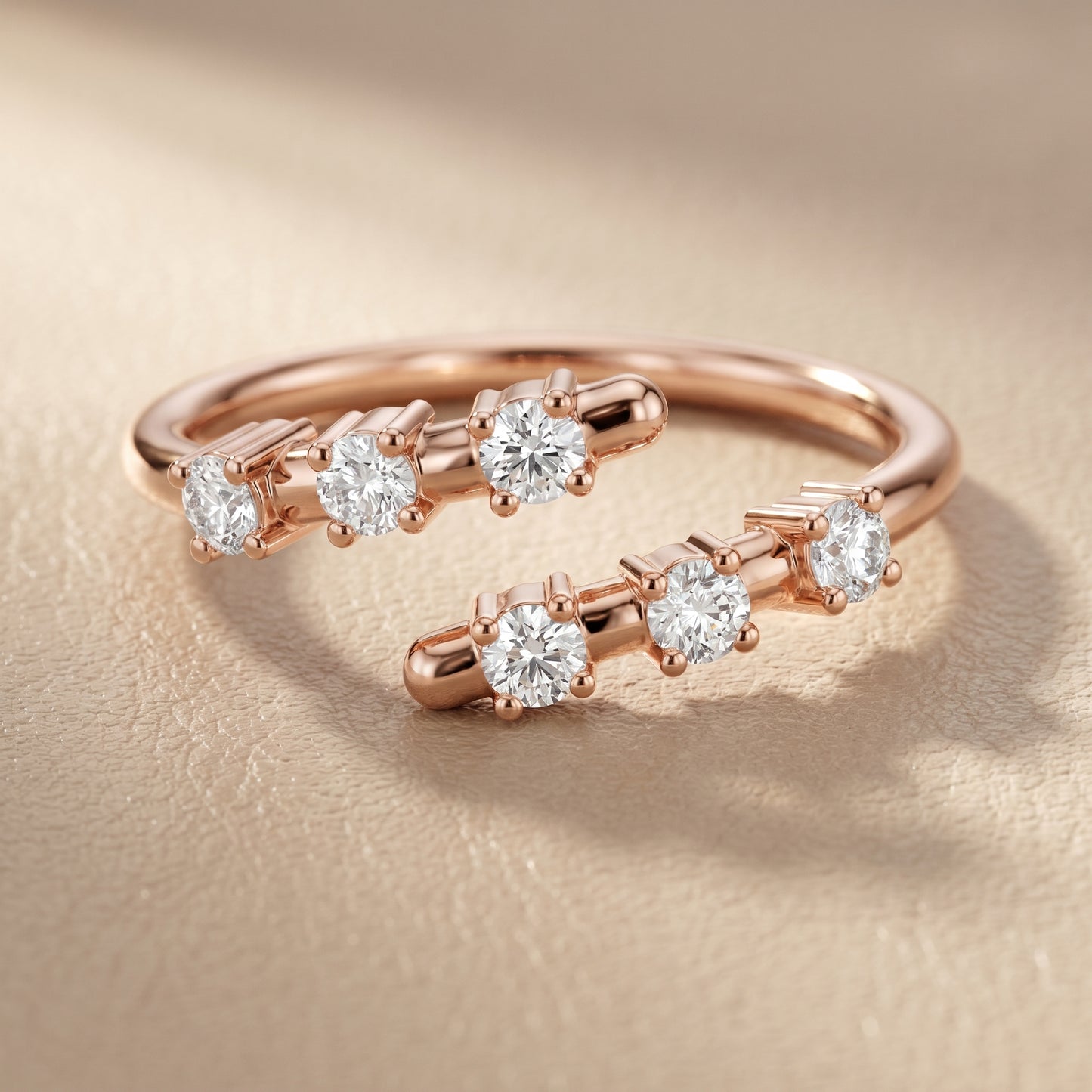 Round Cut Lab Grown Diamond Ring in Rose Gold