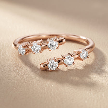 Round Cut Lab Grown Diamond Ring in Rose Gold