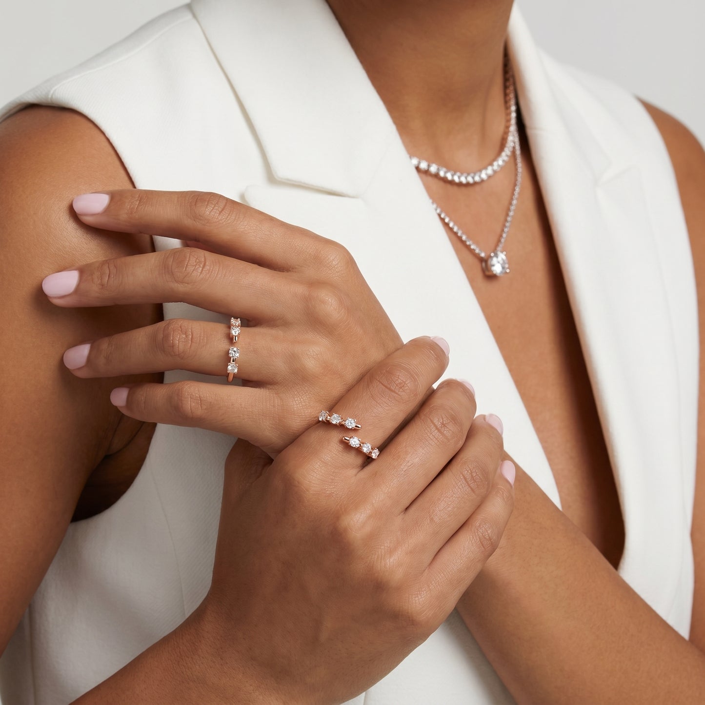Round Cut Lab Grown Diamond Ring in Rose Gold