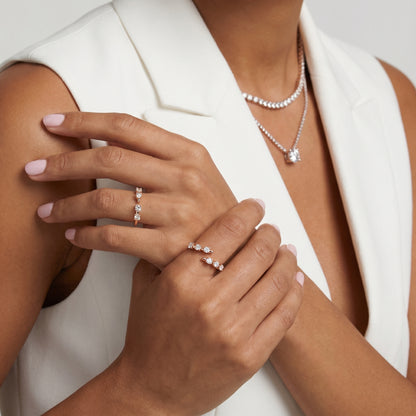 Round Cut Lab Grown Diamond Ring in Rose Gold