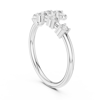 Round Cut Lab Grown Diamond Ring in White Gold