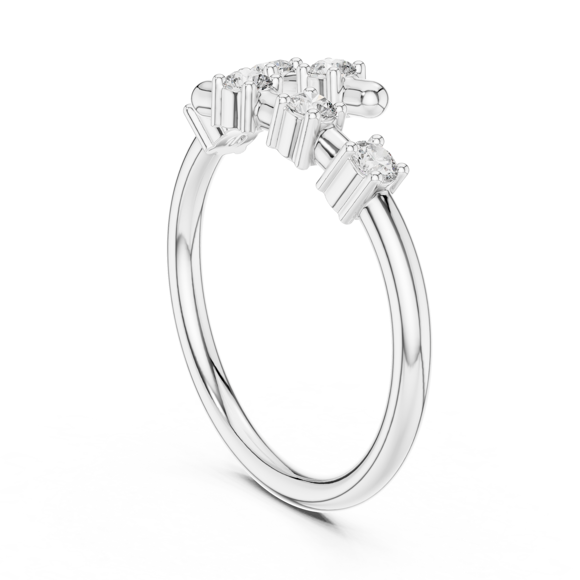 Round Cut Lab Grown Diamond Ring in Platinum