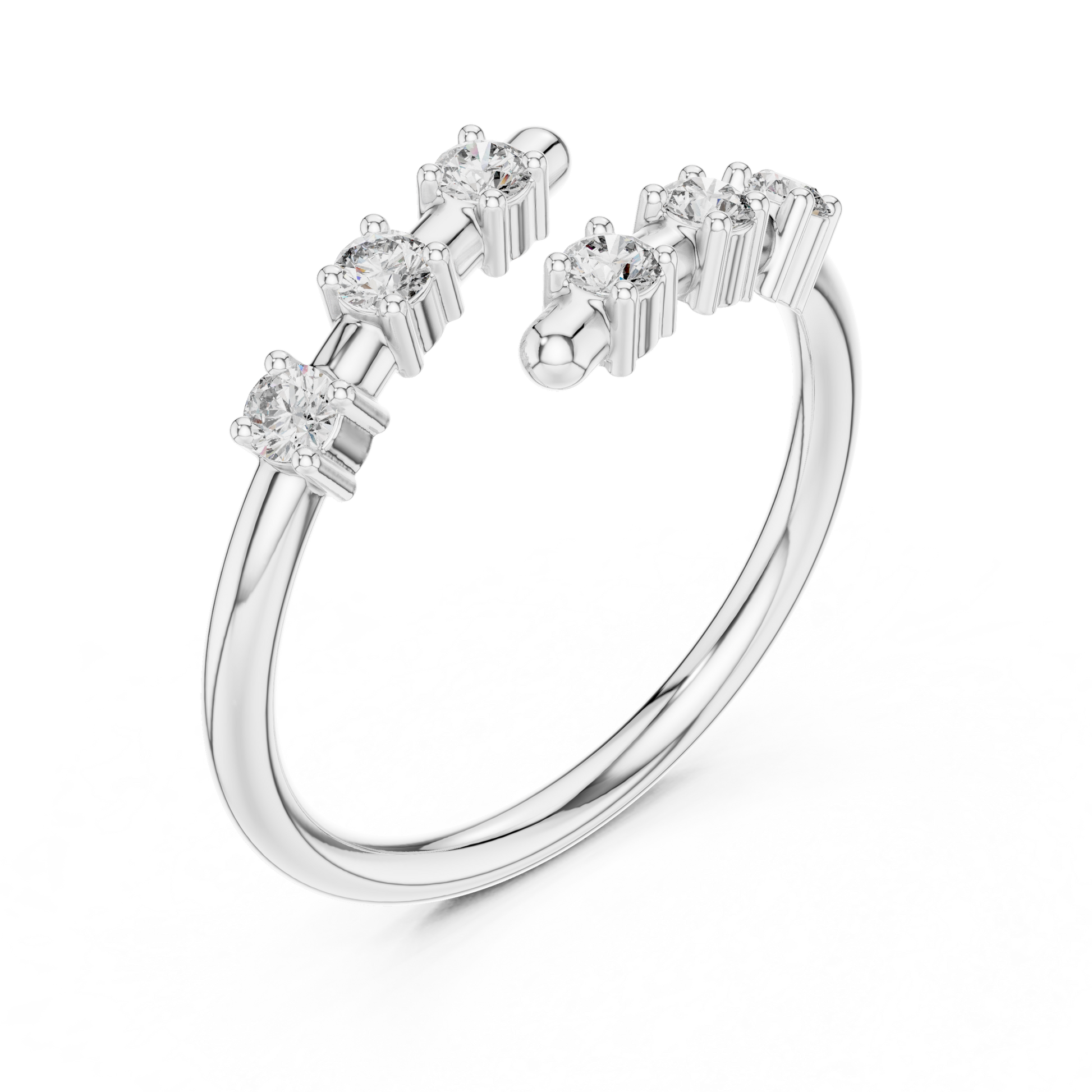 Round Cut Lab Grown Diamond Ring in White Gold