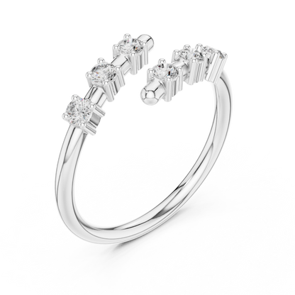 Round Cut Lab Grown Diamond Ring in White Gold