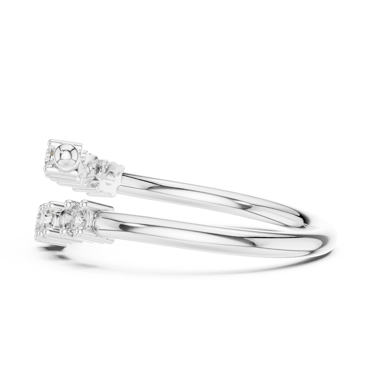 Round Cut Lab Grown Diamond Ring in White Gold