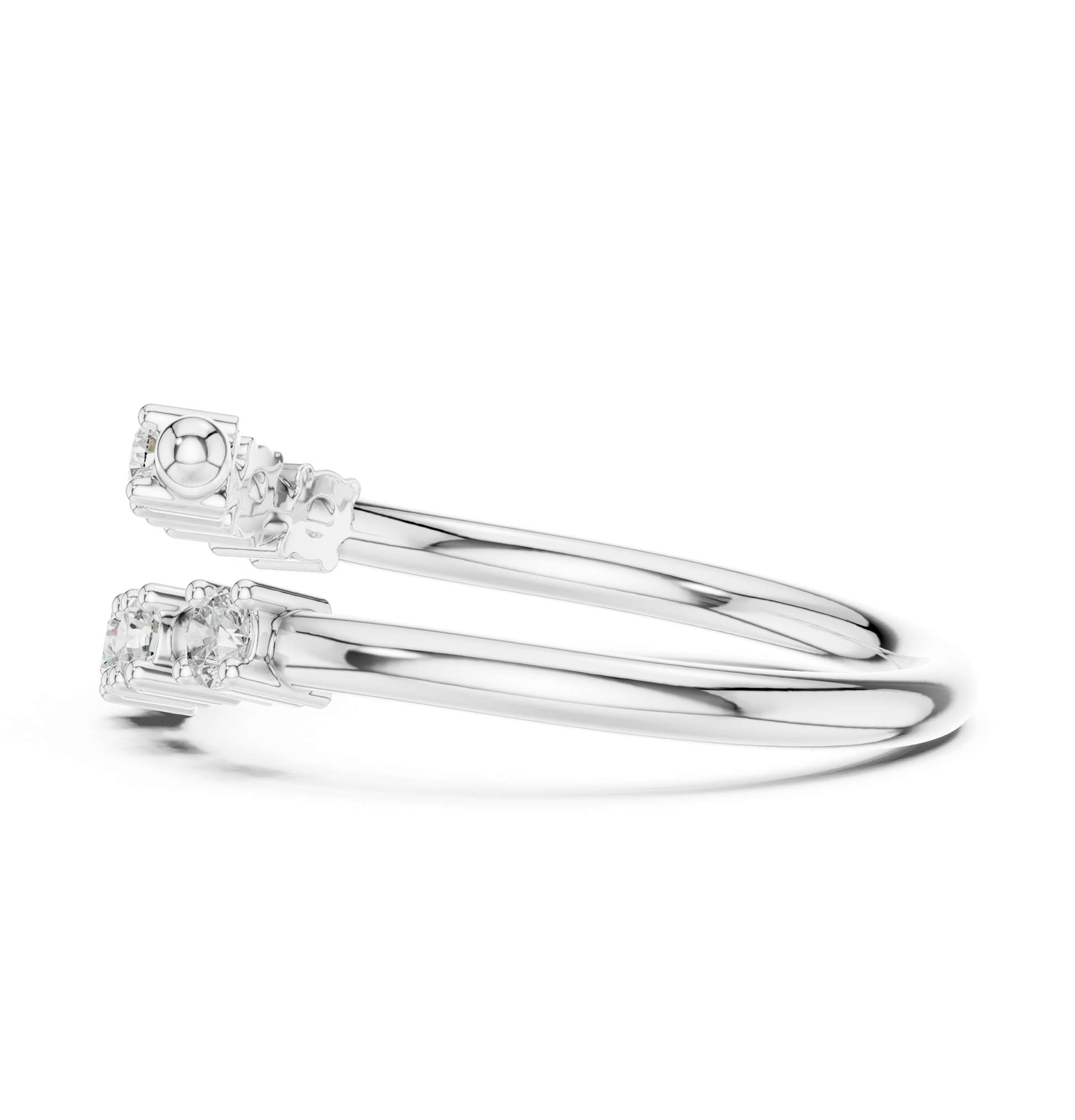 Round Cut Lab Grown Diamond Ring in White Gold