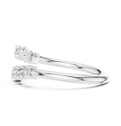 Round Cut Lab Grown Diamond Ring in White Gold