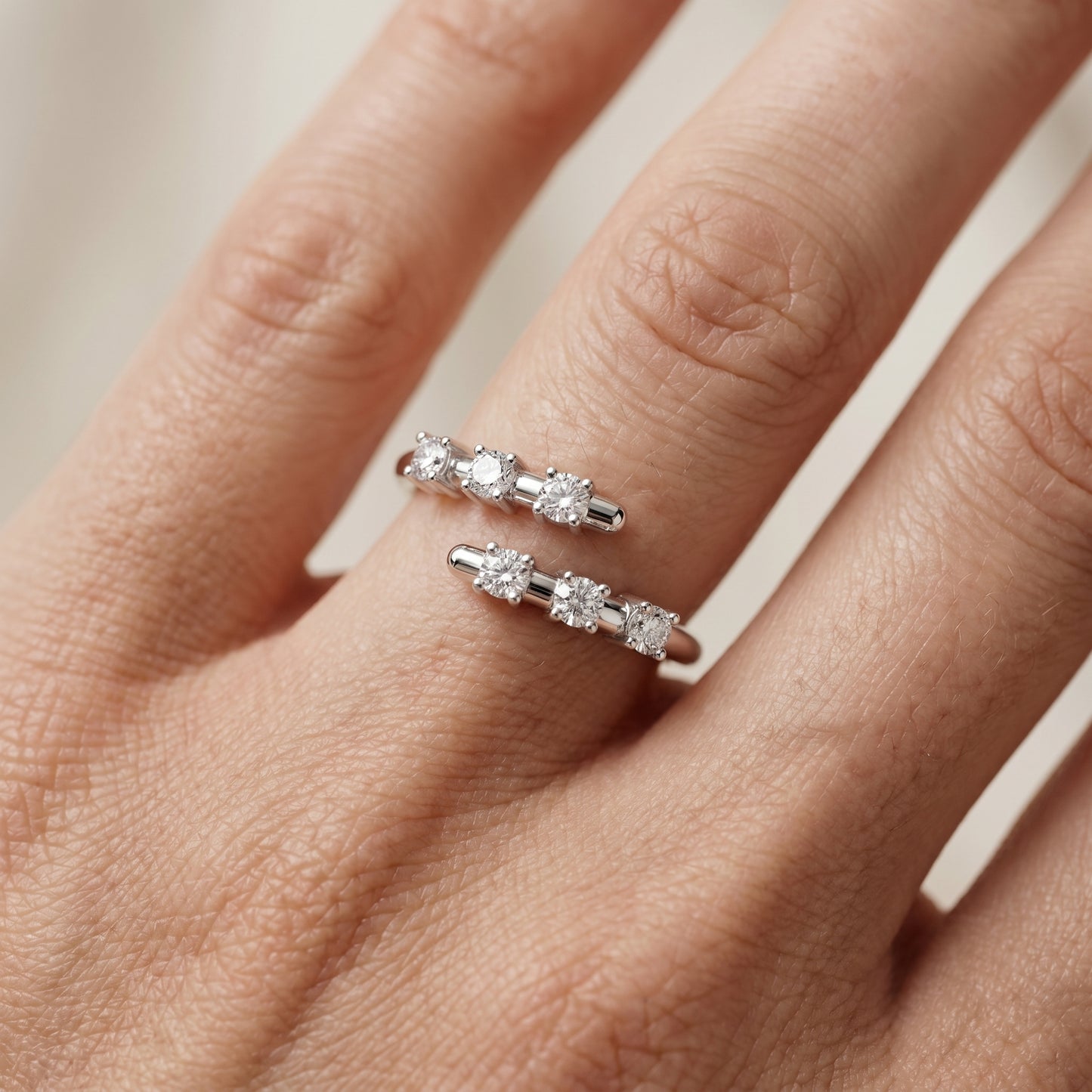Round Cut Lab Grown Diamond Ring in Platinum