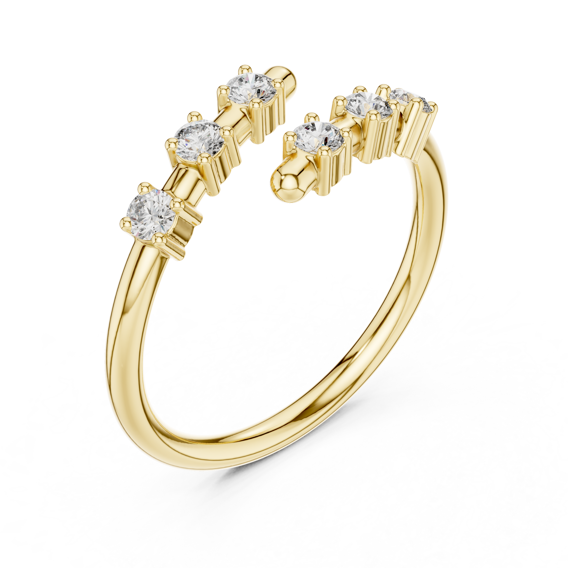 Round Cut Lab Grown Diamond Ring in Yellow Gold