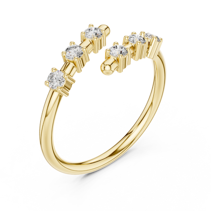 Round Cut Lab Grown Diamond Ring in Yellow Gold