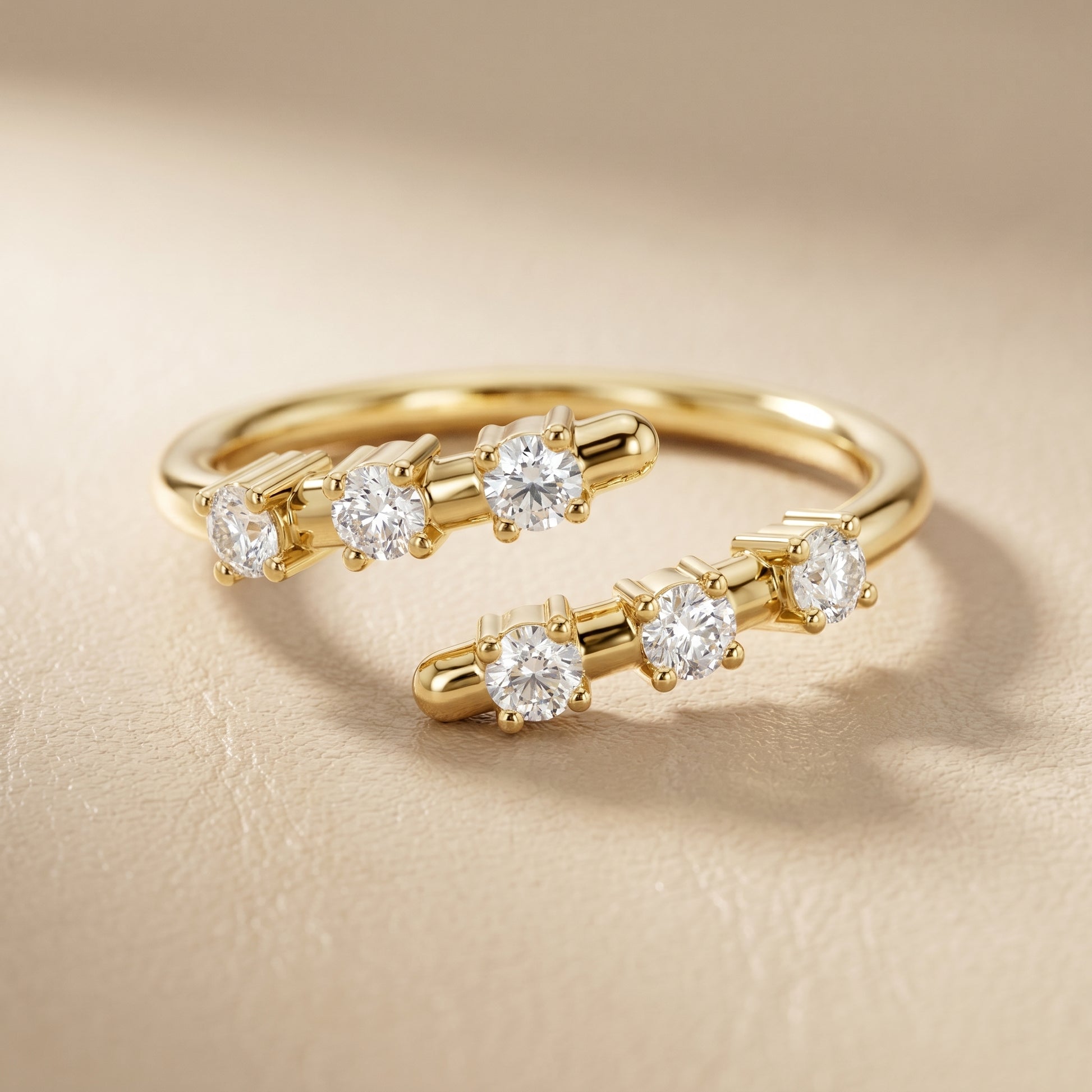 Round Cut Lab Grown Diamond Ring in Yellow Gold