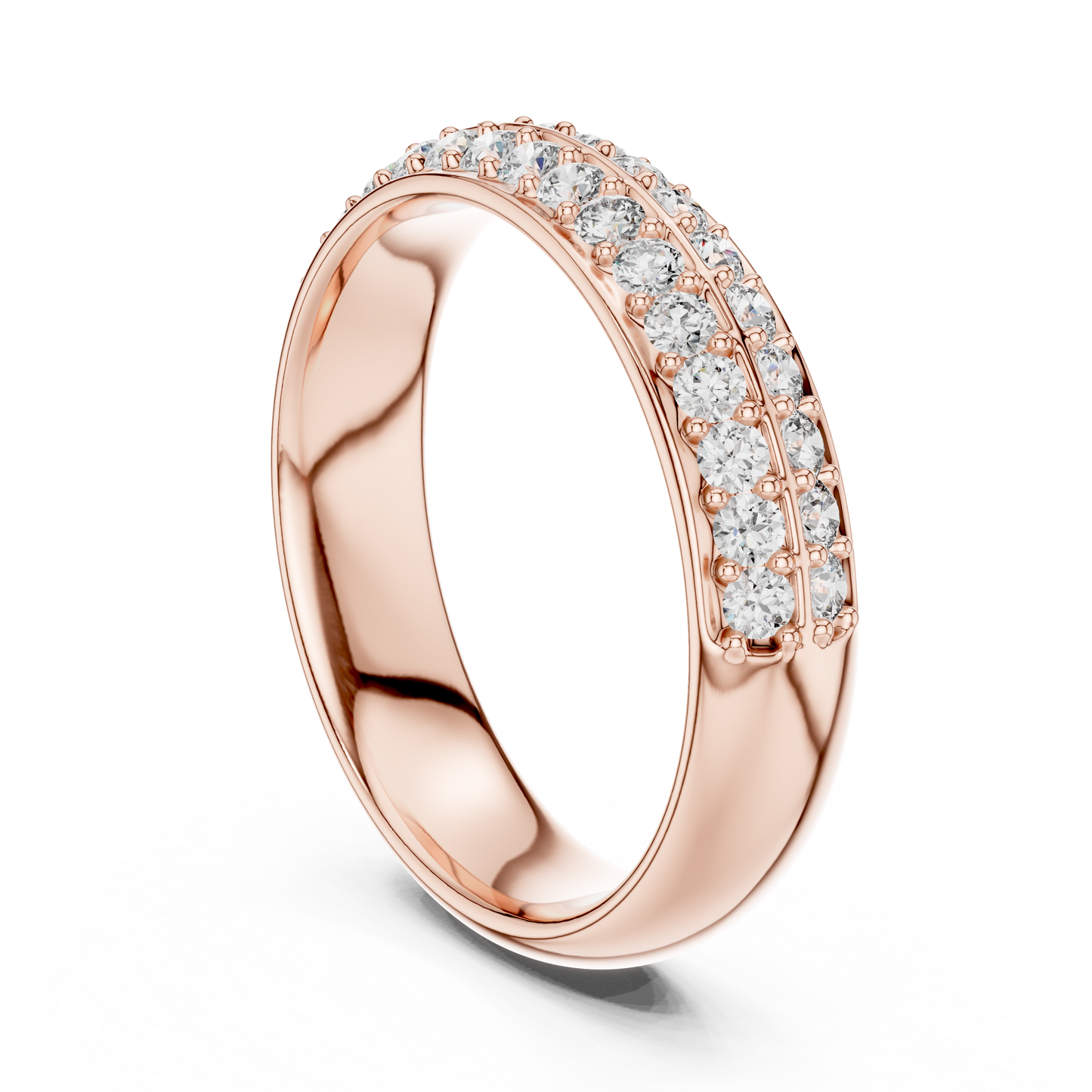 Round Cut Lab Grown Diamond Ring in Rose Gold