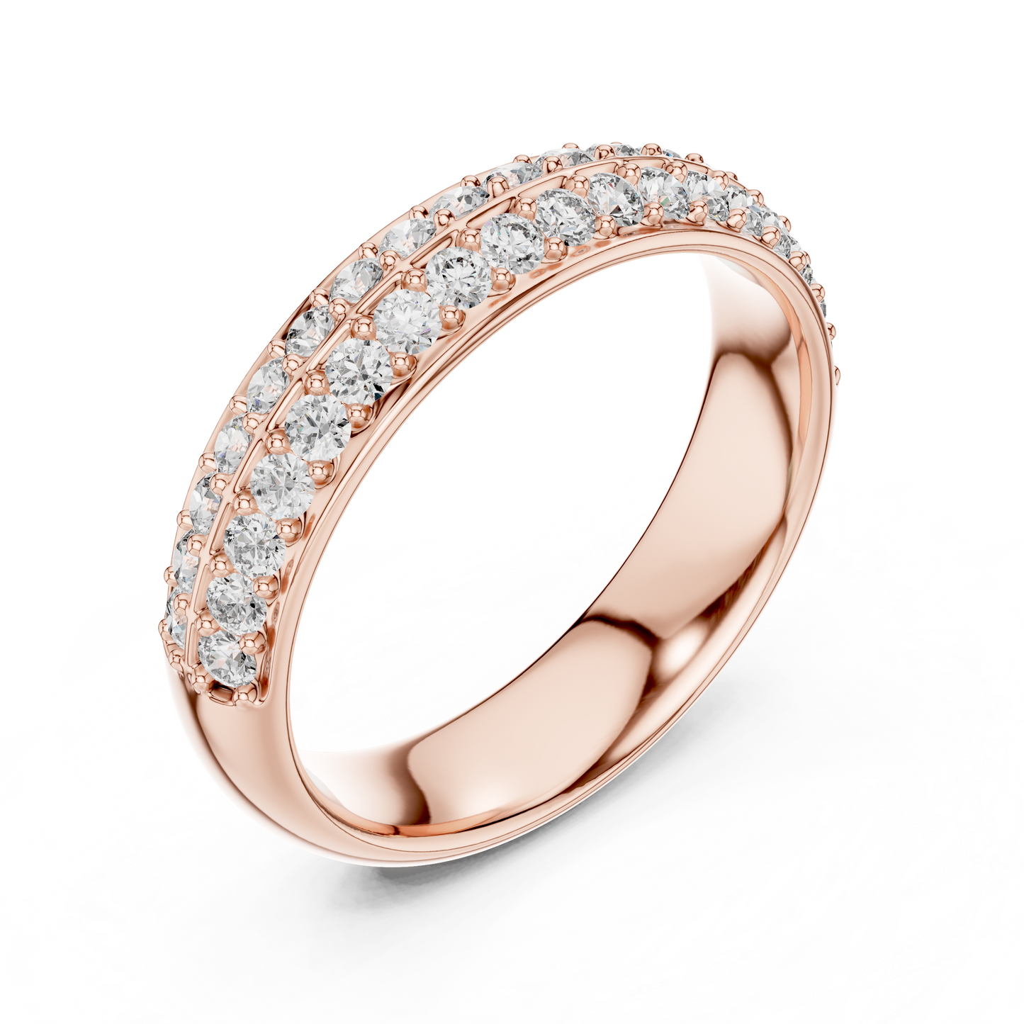 Round Cut Lab Grown Diamond Ring in Rose Gold