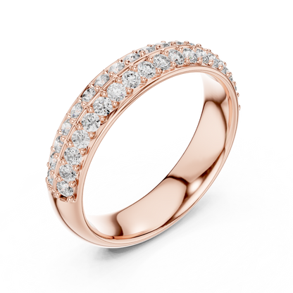 Round Cut Lab Grown Diamond Ring in Rose Gold