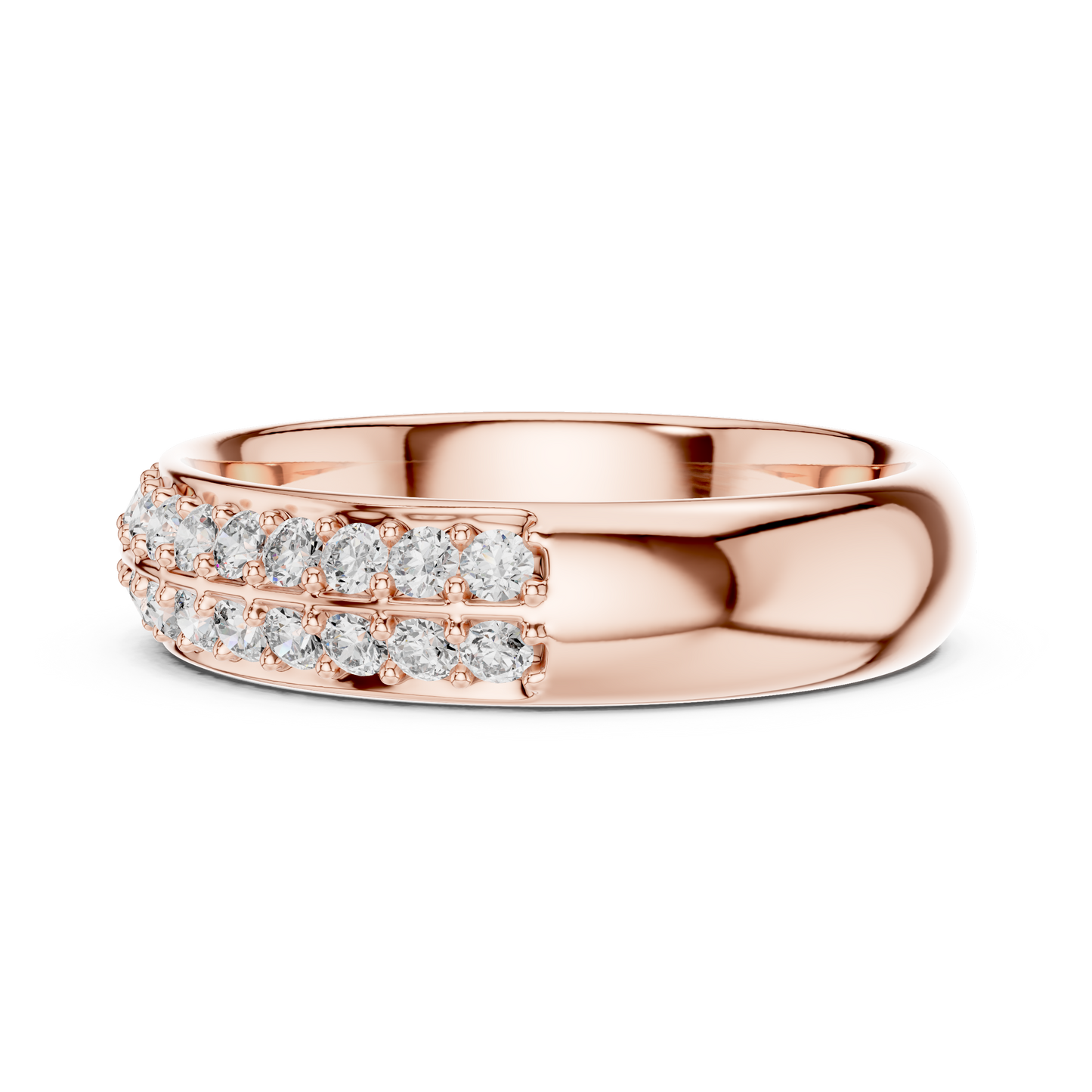 Round Cut Lab Grown Diamond Ring in Rose Gold