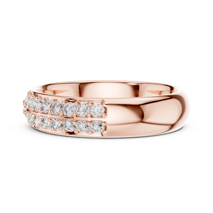 Round Cut Lab Grown Diamond Ring in Rose Gold