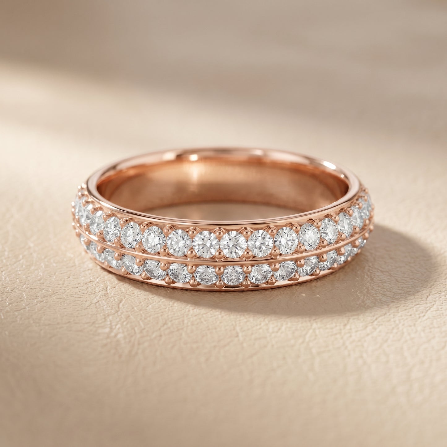 Round Cut Lab Grown Diamond Ring in Rose Gold