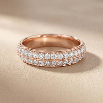 Round Cut Lab Grown Diamond Ring in Rose Gold