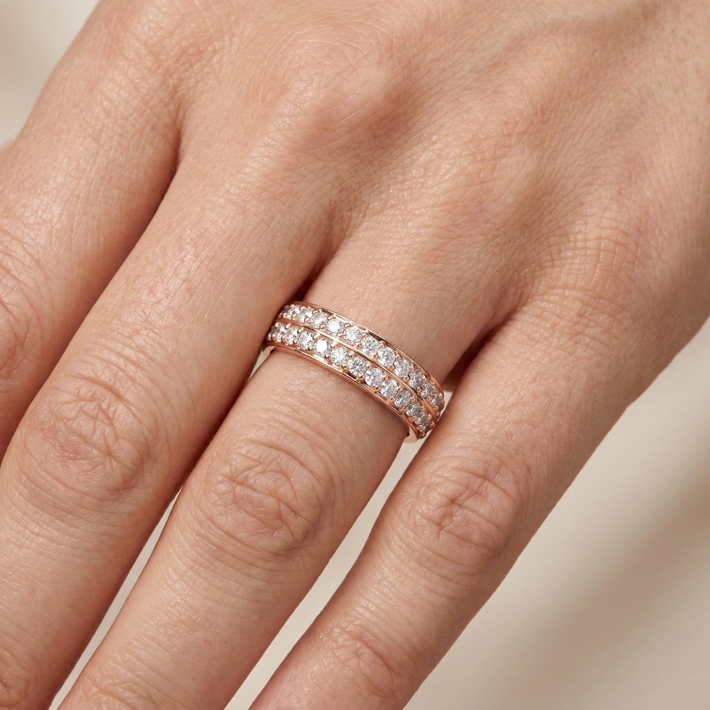 Round Cut Lab Grown Diamond Ring in Rose Gold