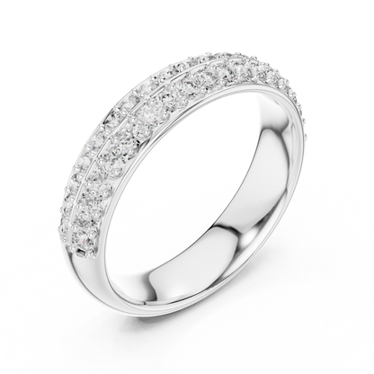 Round Cut Lab Grown Diamond Ring in Platinum