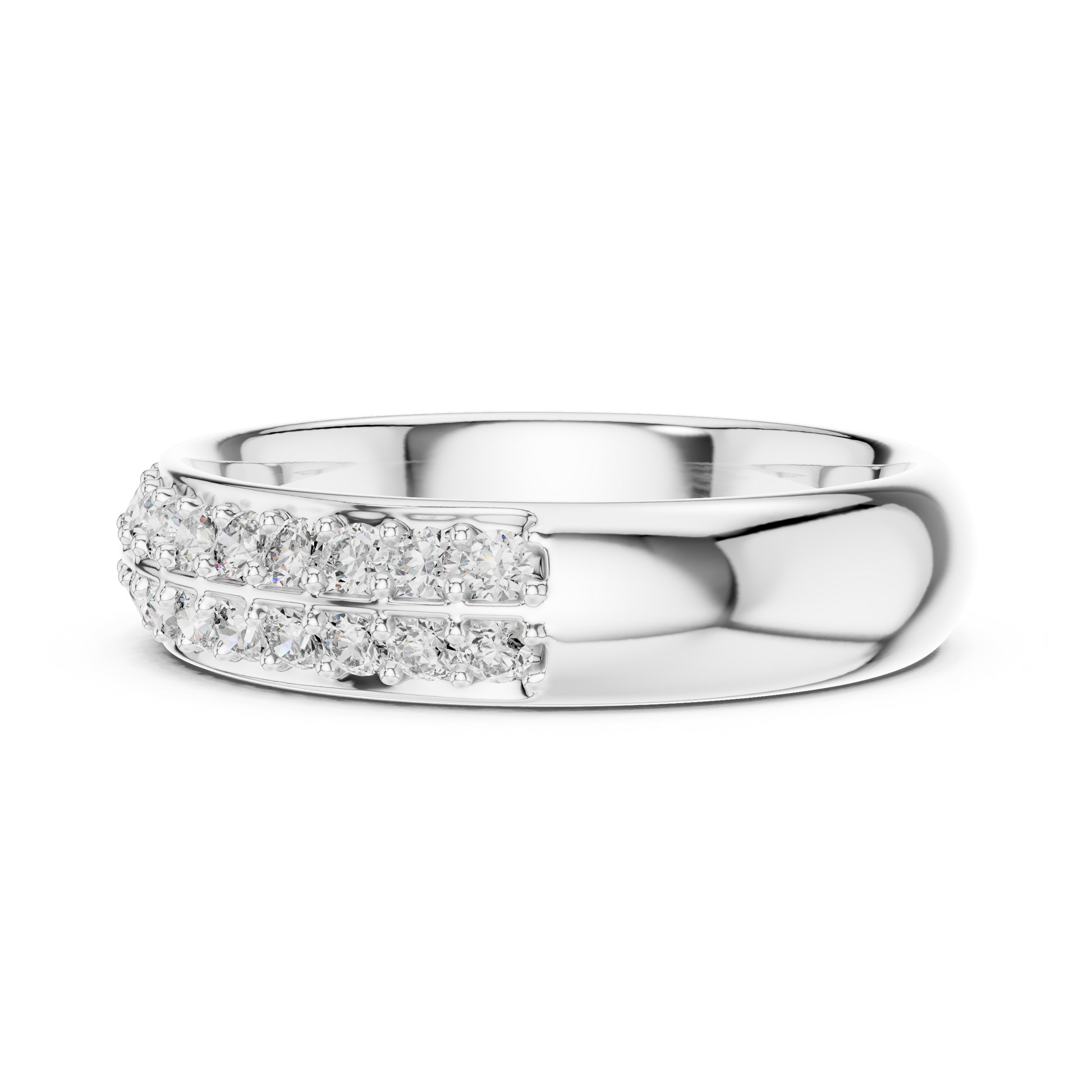 Round Cut Lab Grown Diamond Ring in White Gold