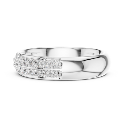 Round Cut Lab Grown Diamond Ring in White Gold