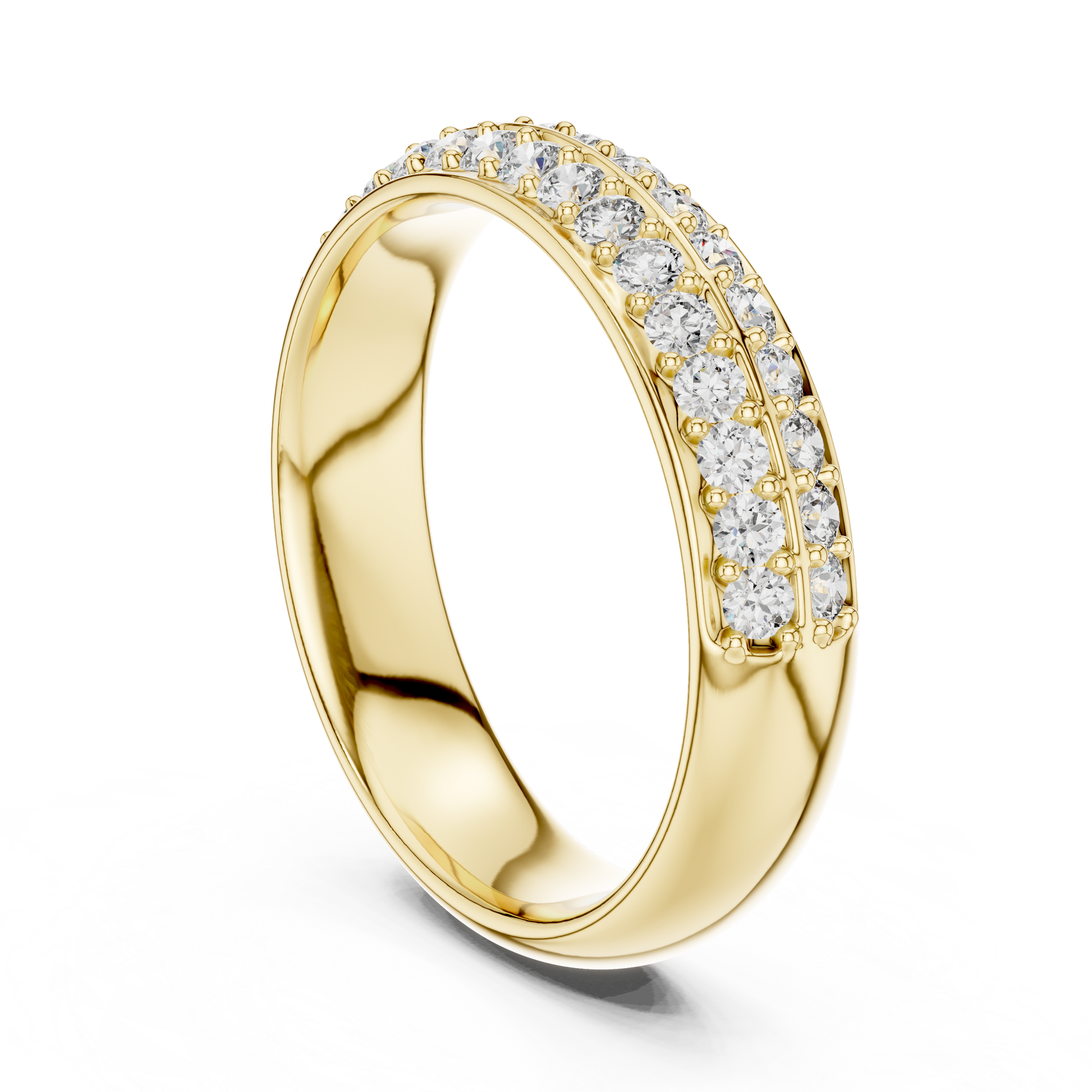 Round Cut Lab Grown Diamond Ring in Yellow Gold
