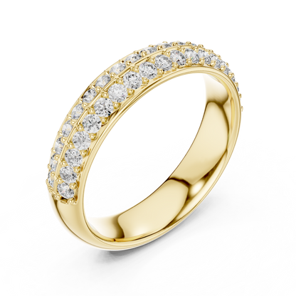 Round Cut Lab Grown Diamond Ring in Yellow Gold
