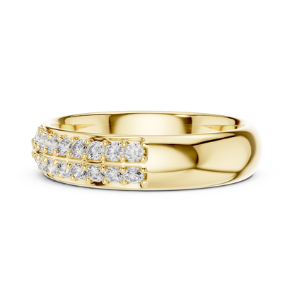 Round Cut Lab Grown Diamond Ring in Yellow Gold