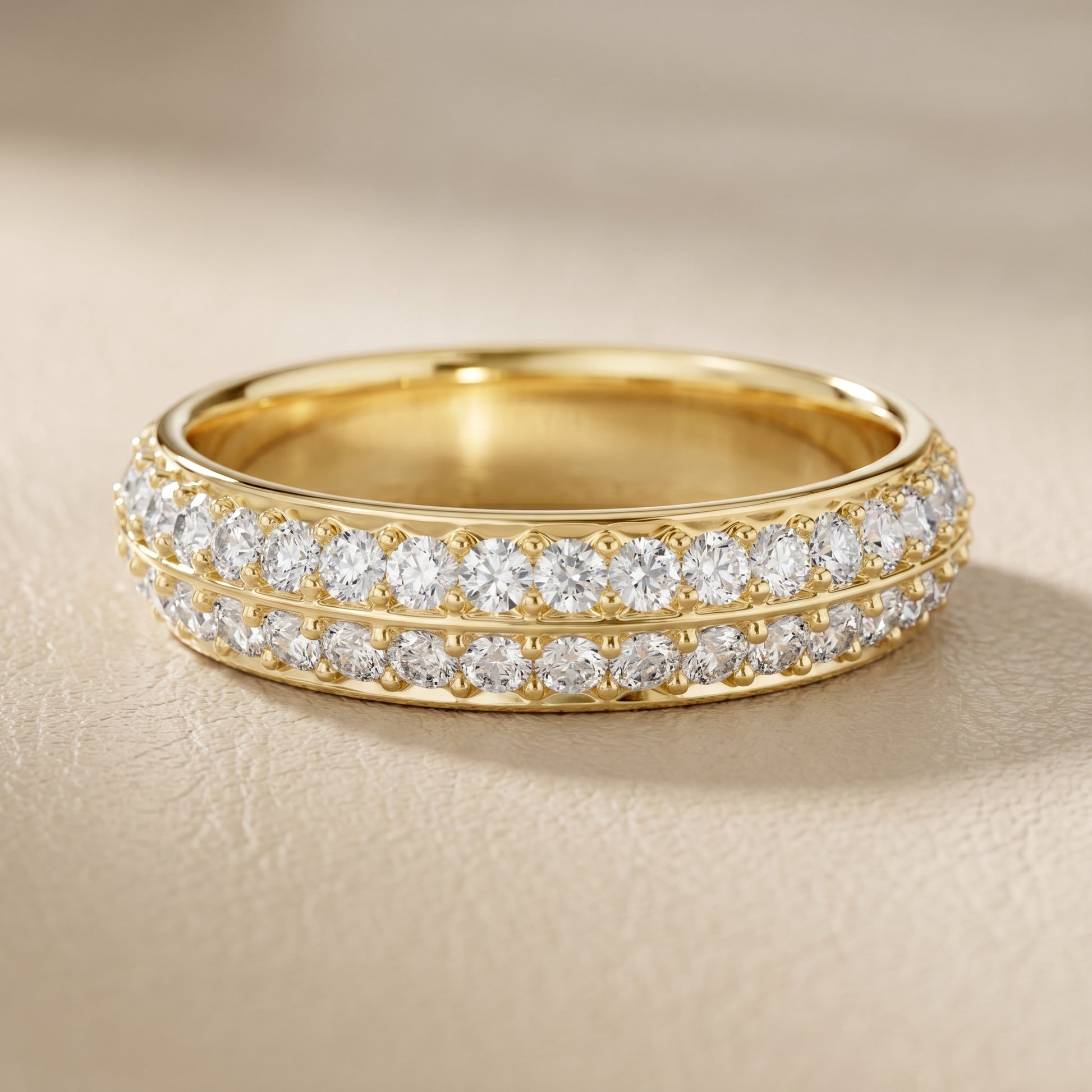 Round Cut Lab Grown Diamond Ring in Yellow Gold
