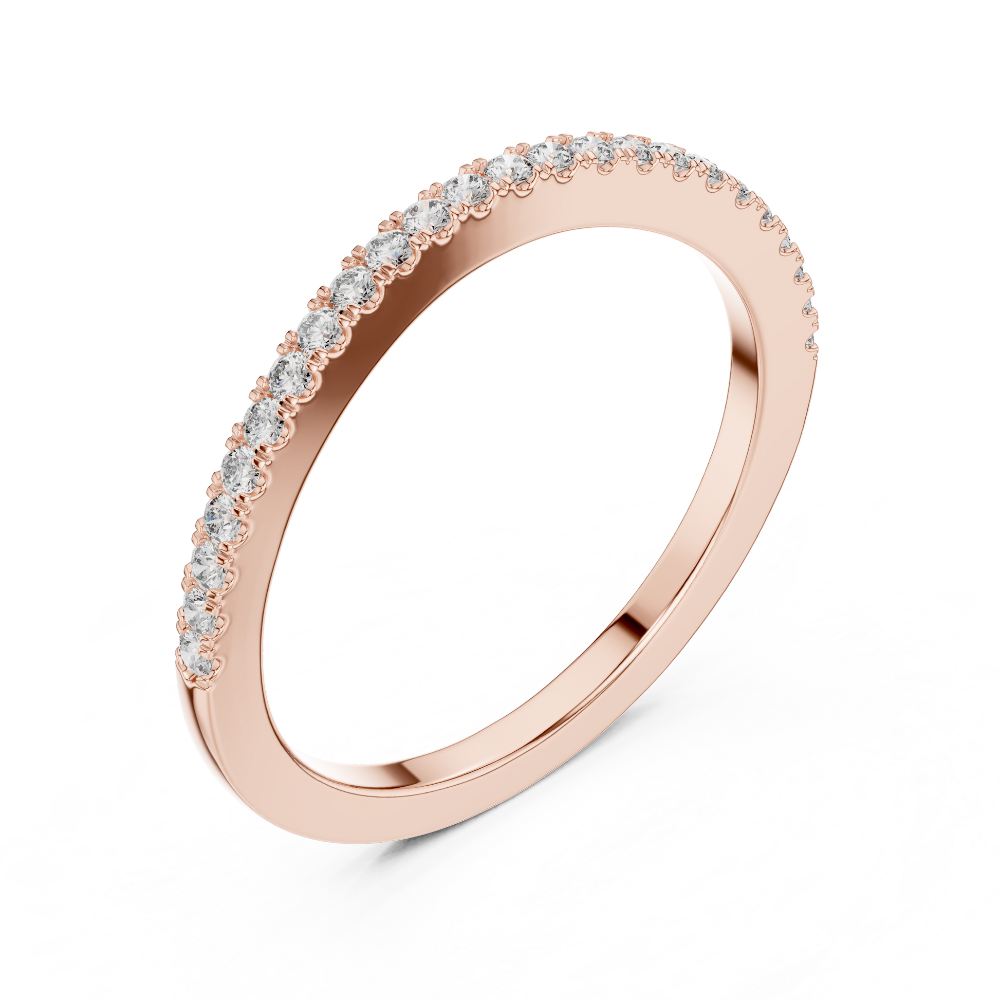 Round Cut Lab Grown Diamond Ring in Rose Gold