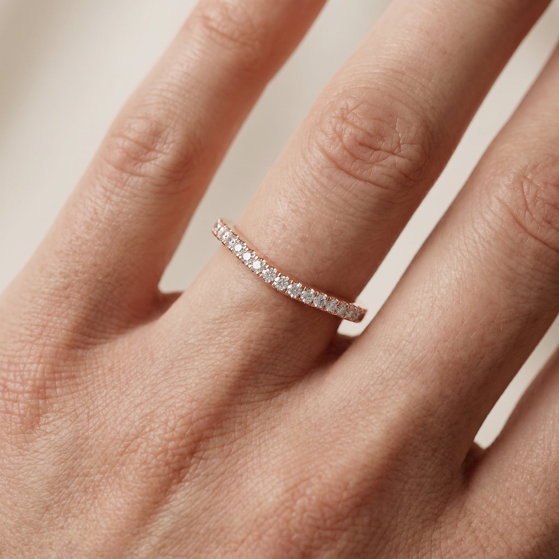 Round Cut Lab Grown Diamond Ring in Rose Gold