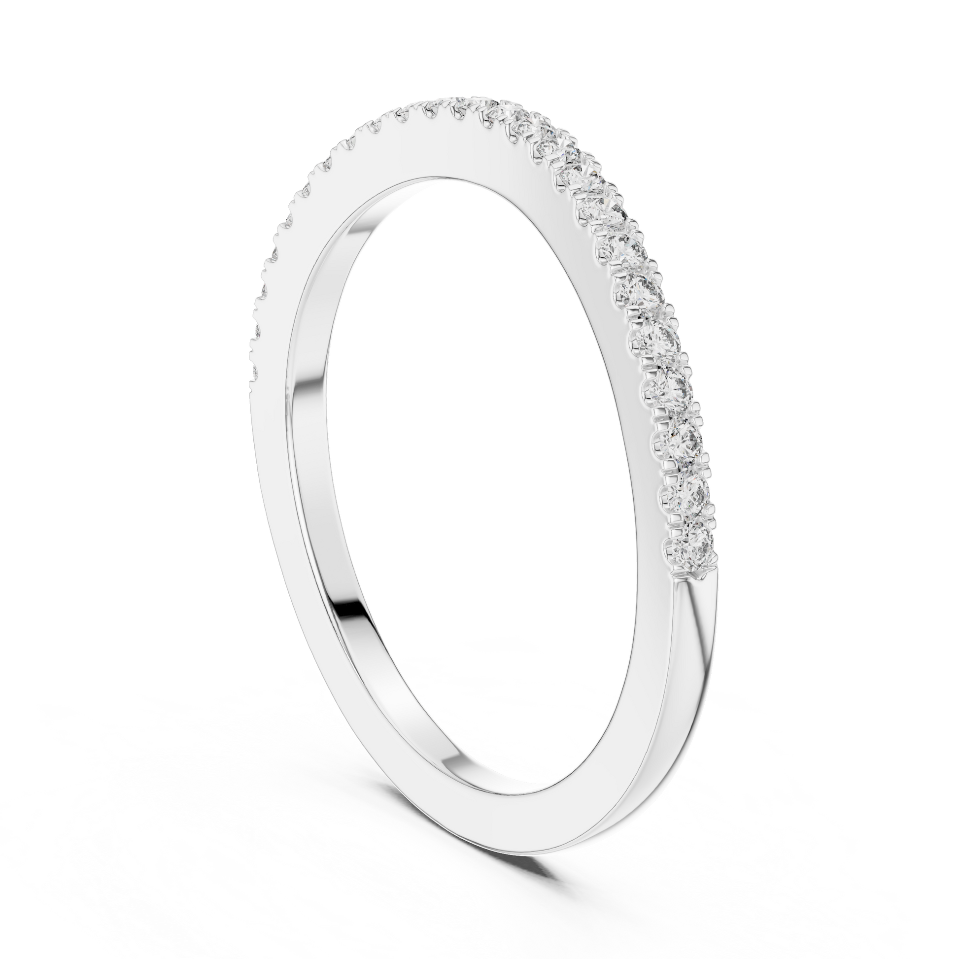 Round Cut Lab Grown Diamond Ring in White Gold