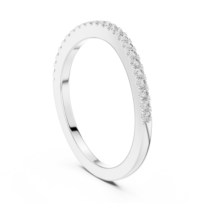 Round Cut Lab Grown Diamond Ring in White Gold
