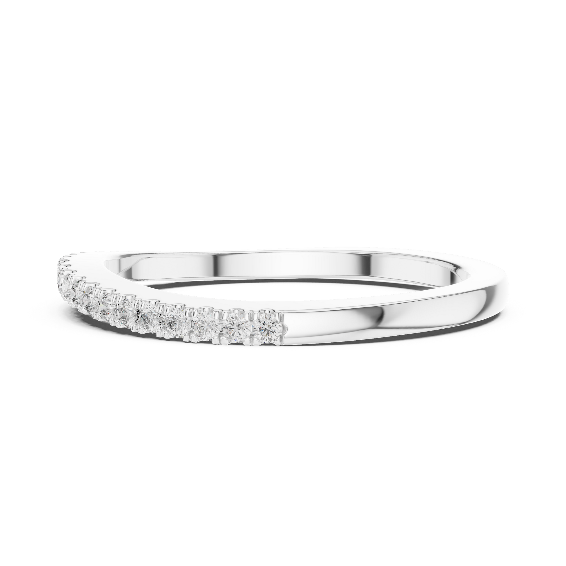 Round Cut Lab Grown Diamond Ring in White Gold