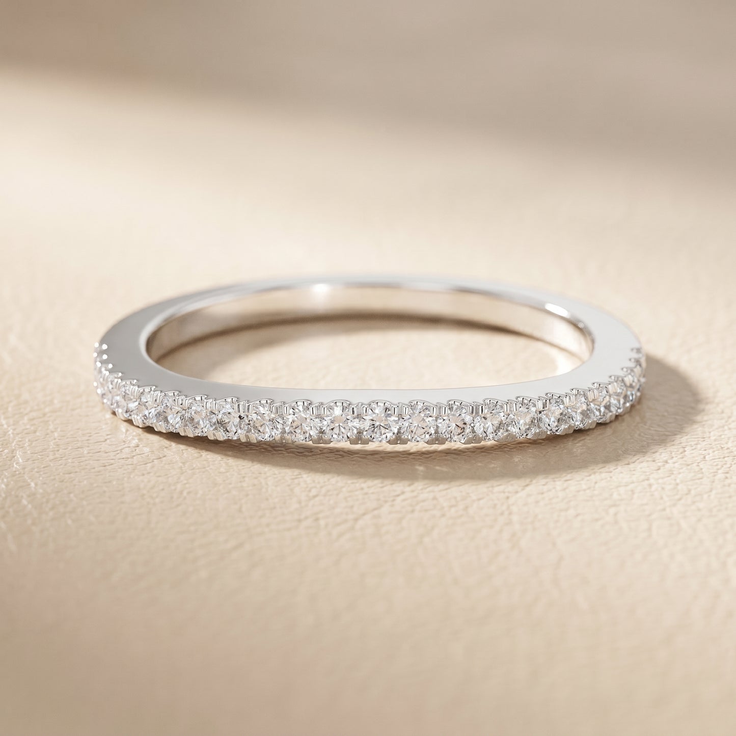 Round Cut Lab Grown Diamond Ring in White Gold
