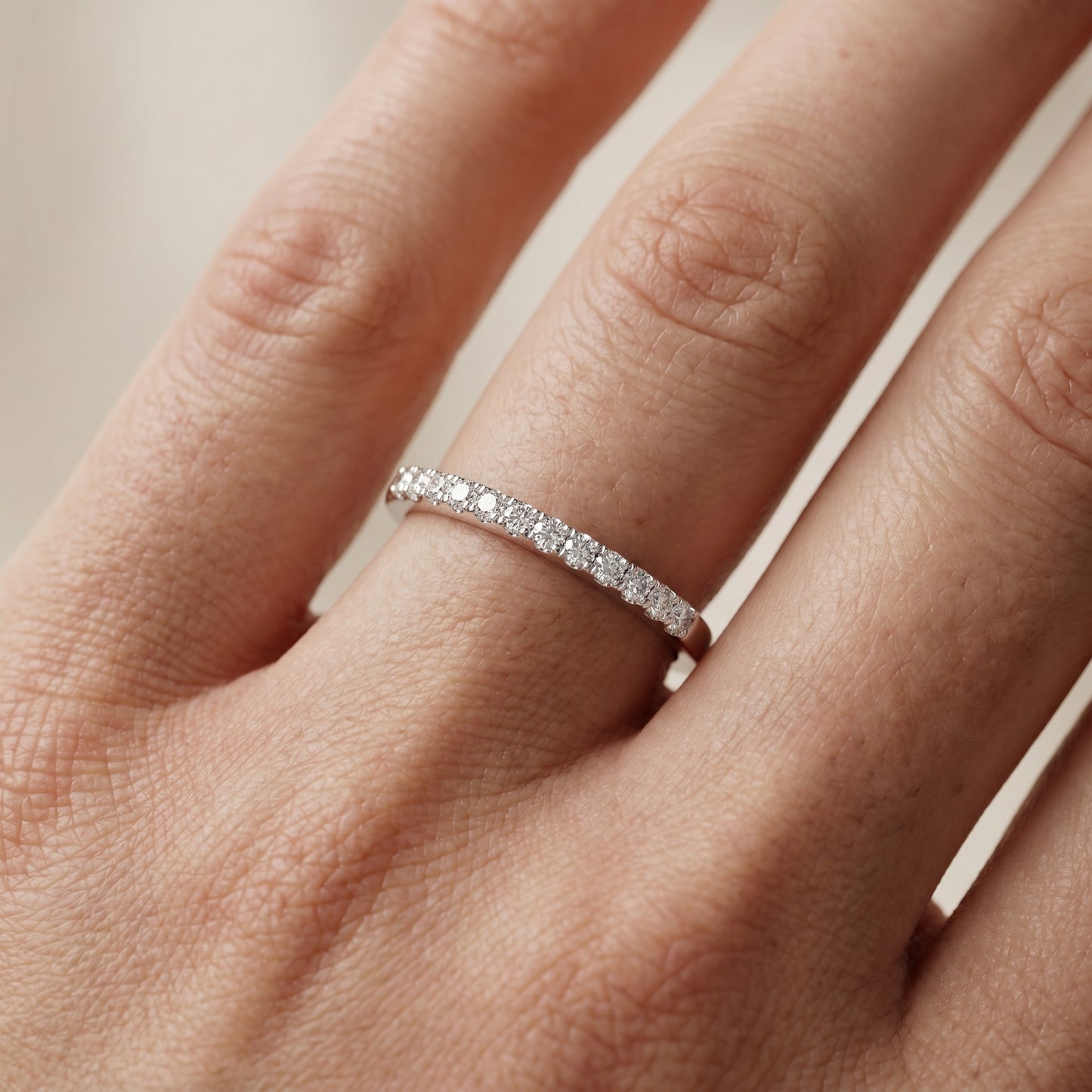 Round Cut Lab Grown Diamond Ring in Platinum