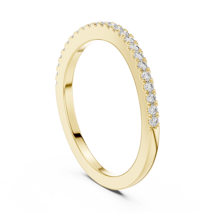 Round Cut Lab Grown Diamond Ring in Yellow Gold