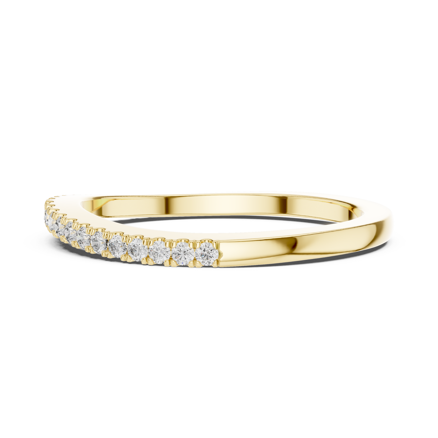 Round Cut Lab Grown Diamond Ring in Yellow Gold