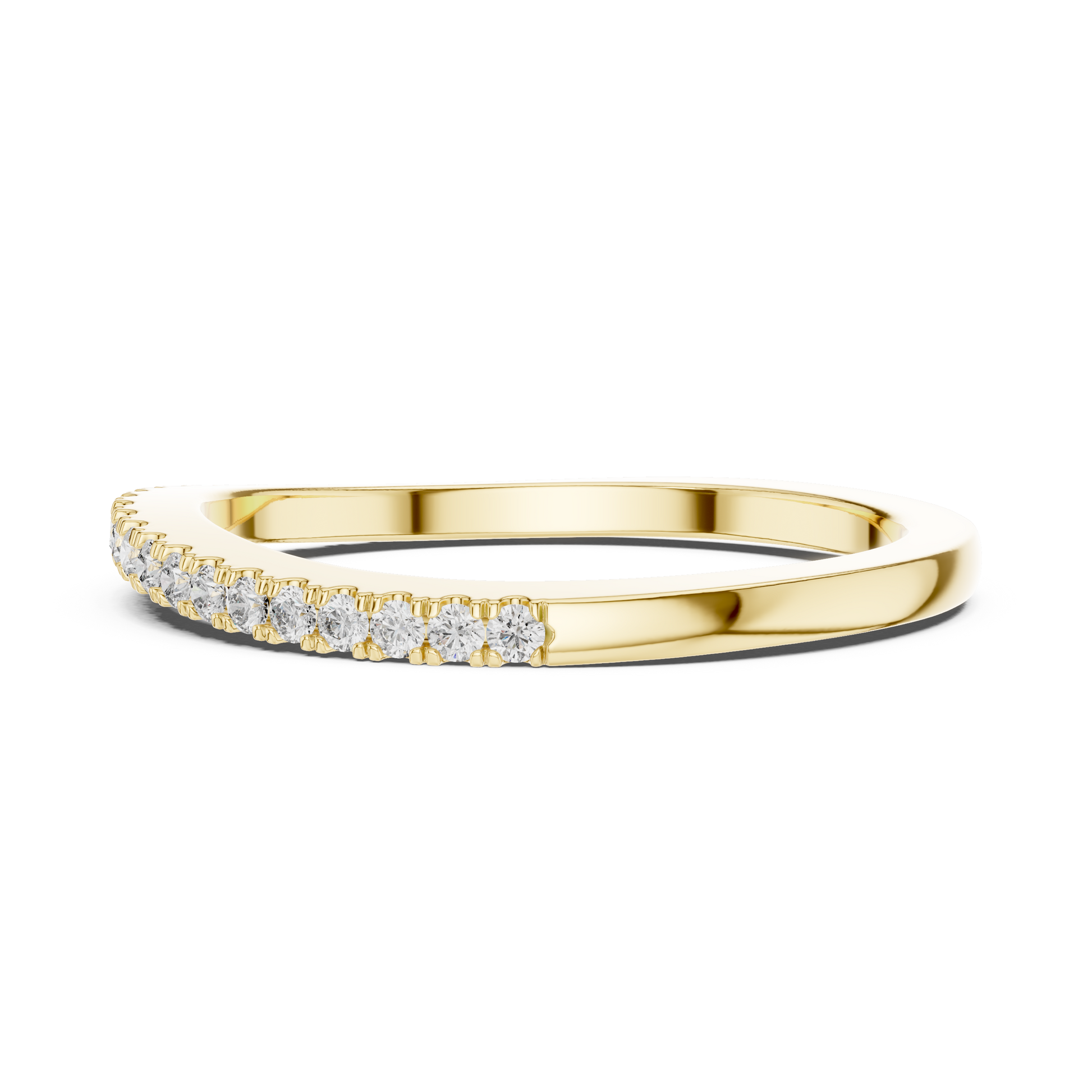 Round Cut Lab Grown Diamond Ring in Yellow Gold
