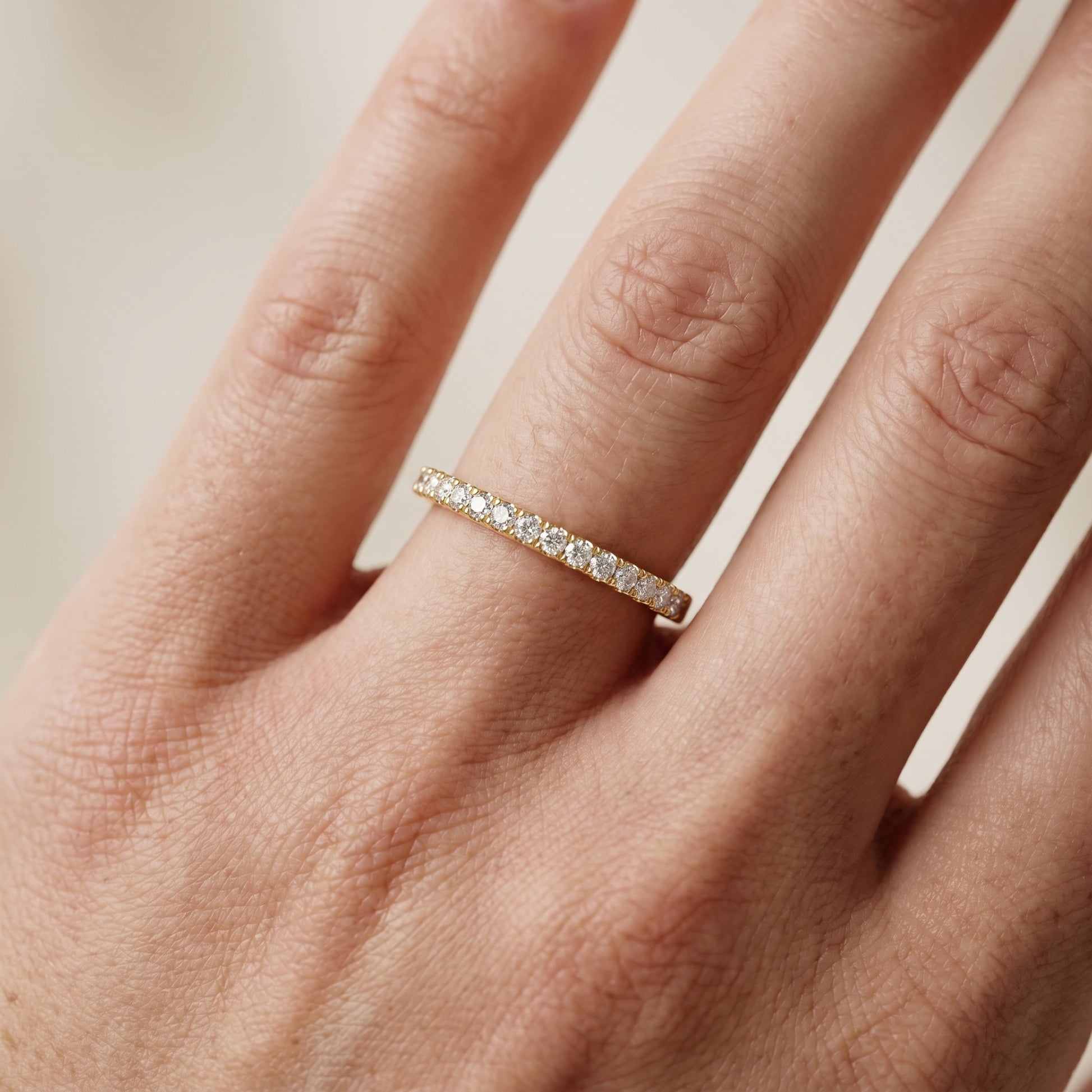 Round Cut Lab Grown Diamond Ring in Yellow Gold