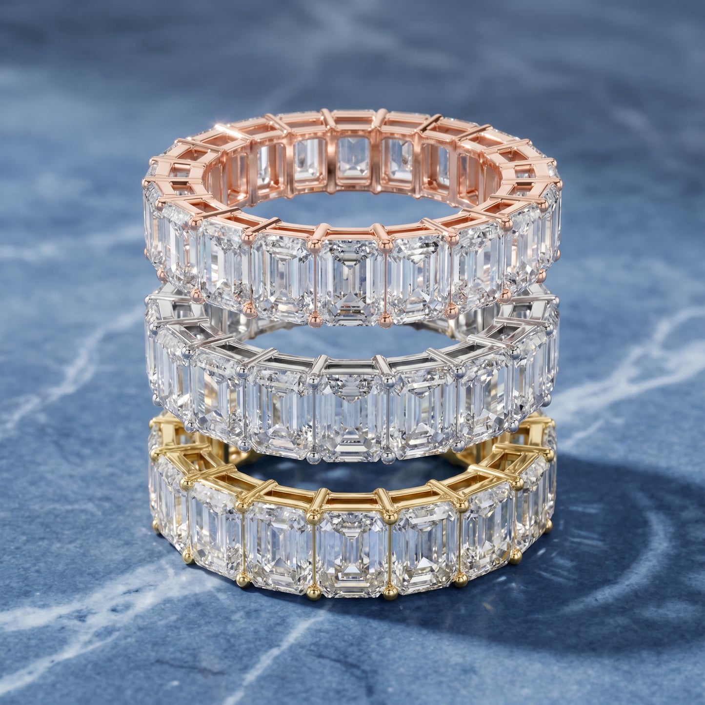 Emerald Cut Lab Grown Diamond Ring in Rose Gold