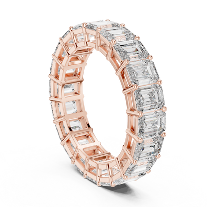 Emerald Cut Lab Grown Diamond Ring in Rose Gold
