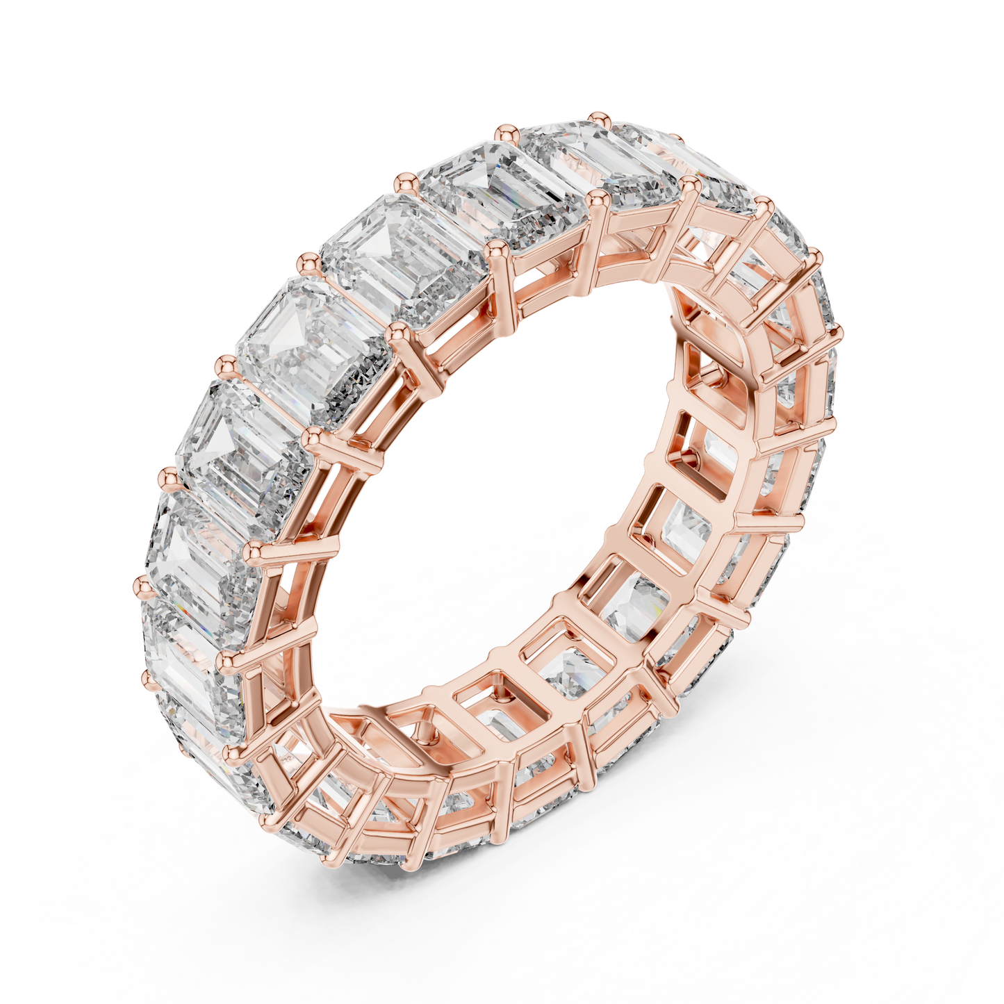 Emerald Cut Lab Grown Diamond Ring in Rose Gold