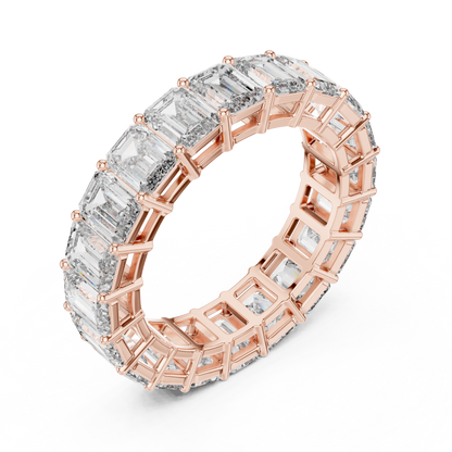Emerald Cut Lab Grown Diamond Ring in Rose Gold