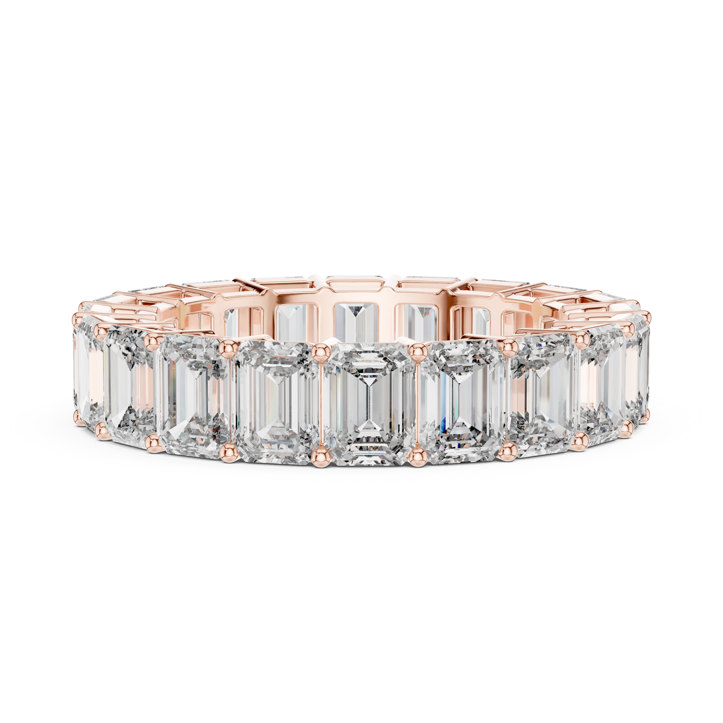 Emerald Cut Lab Grown Diamond Ring in Rose Gold