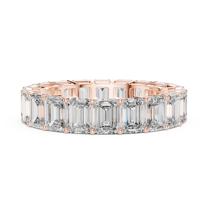 Emerald Cut Lab Grown Diamond Ring in Rose Gold