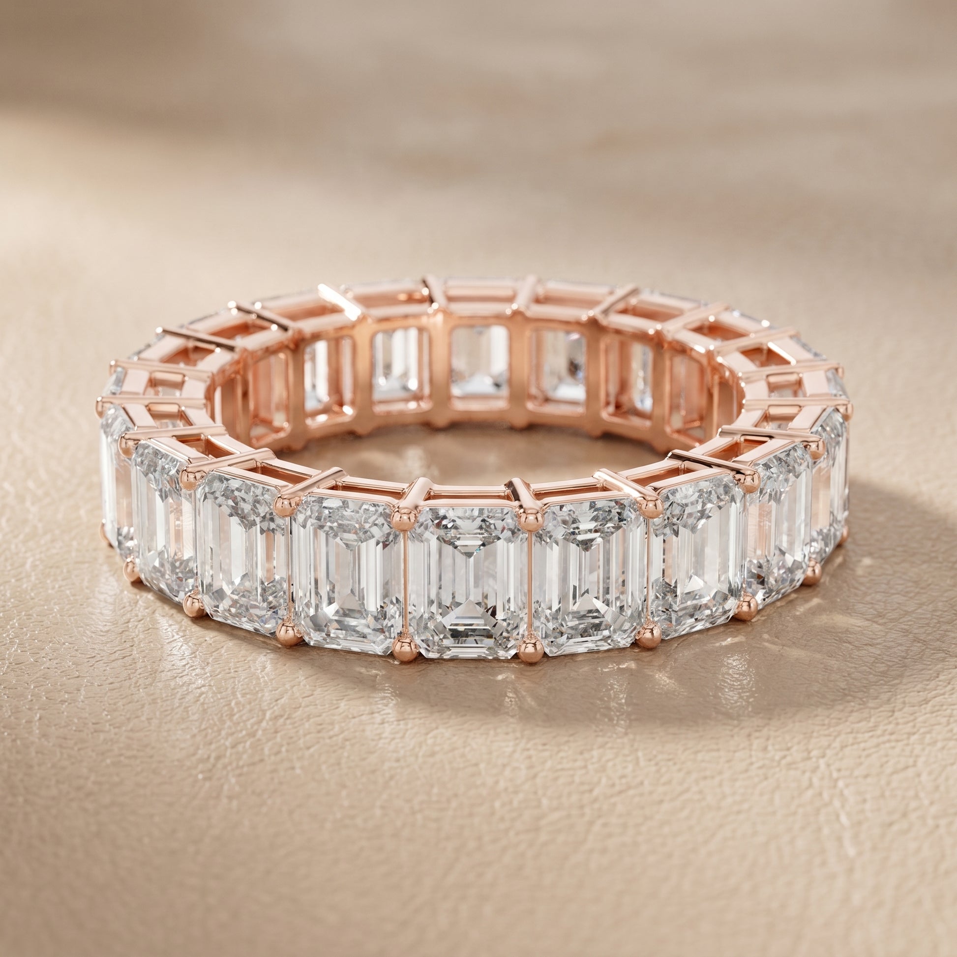 Emerald Cut Lab Grown Diamond Ring in Rose Gold