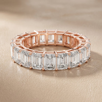 Emerald Cut Lab Grown Diamond Ring in Rose Gold