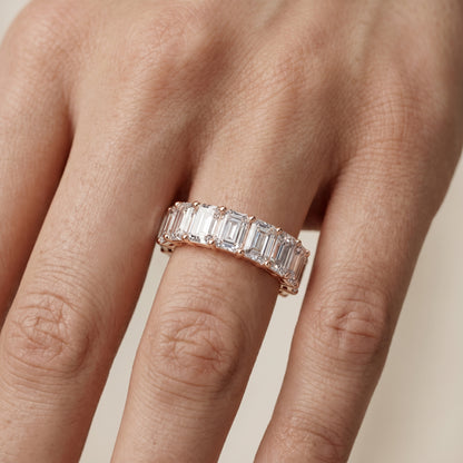 Emerald Cut Lab Grown Diamond Ring in Rose Gold